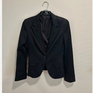 Express Blazer Womens 6 Black One Button Long Sleeve Suit Jacket Notched